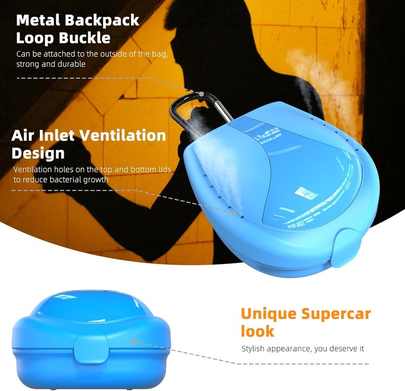 BVN Mouthguard Case Sports, Specialized Football and Basketball Mouthguard Cases, Students, Adults and Seniors Universal Sports Bule - Image 4
